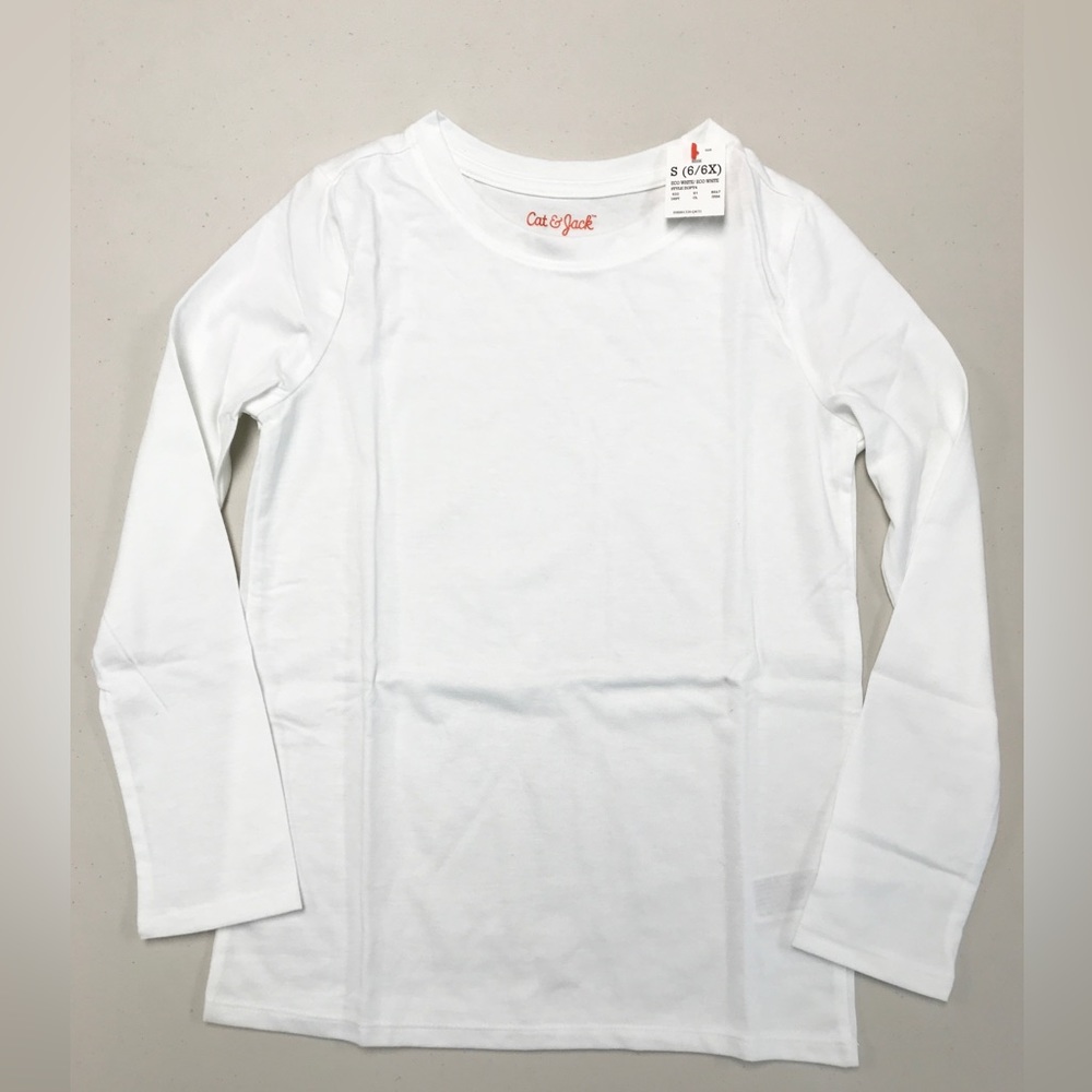 White Long Sleeve T-shirt Cat & Jack Size: S (6/6X )